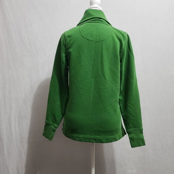 LL Bean Women's Sweatshirt Size XS Green Collared V Neck Cotton Casual - Picture 2 of 8